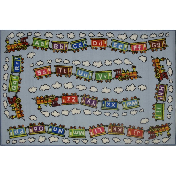Fun Rugs Fun Time Area Rug FT96 Edu Train MultiColor Trains Alphabet