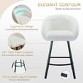 thumbnail image 6 of Zesthouse 26.4" Counter Height Swivel Bar Stools Set of 2, Sherpa Barrel Bar Stools with Backs, Modern Boucle Counter Stools for Pub Kitchen Island, White, 6 of 11