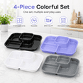 thumbnail image 4 of ABCISI Divided Plates for Adults, Reusable 4-Compartment Portion Control Dinner Plates, Unbreakable Plastic Meal Prep Trays for Home, Camping and Parties, 4 Pcs, 4 of 11