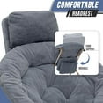 thumbnail image 3 of PRZL Round Comfy Saucer Chair with Headrest Large Cozy, Metal Frame Cozy Lounge Lazy Chair Folding Faux Fur Saucer Chair for Adults, Foldable Papasan Moon Chair（Grey）, 3 of 16