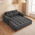 thumbnail image 5 of Leumius 2 Seater Modular Corduroy Sofa with Chaise Lounge,2-in-1 Boneless Convertible Floor Couch,Lazy Double Sofa with Armrest for Living Room Bedroom Apartment Game Guest Room,Dark Gray, 5 of 12