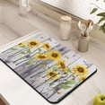 thumbnail image 3 of Washable Rubber Sunflower Cute Floral Dish Drying Mats for Kitchen Counter Home Large Coffee Bar Pad Accessories and Decor for Utensils Stemware 18''x24'', 3 of 7