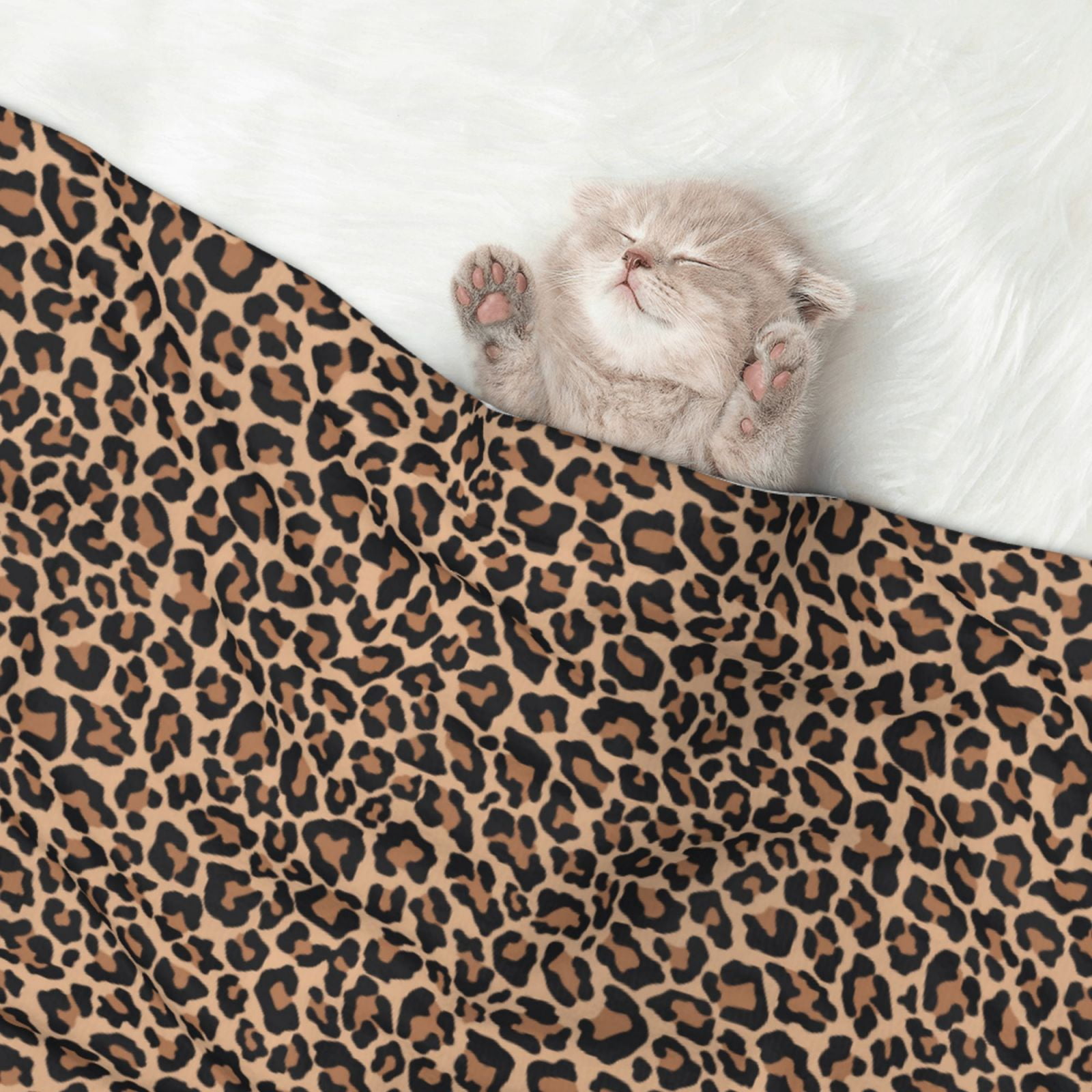 Naloa Brown Leopard Dog Blanket, 3 Sizes Cat Blanket for Indoor Cats Large Medium Small Dog Gifts-Small