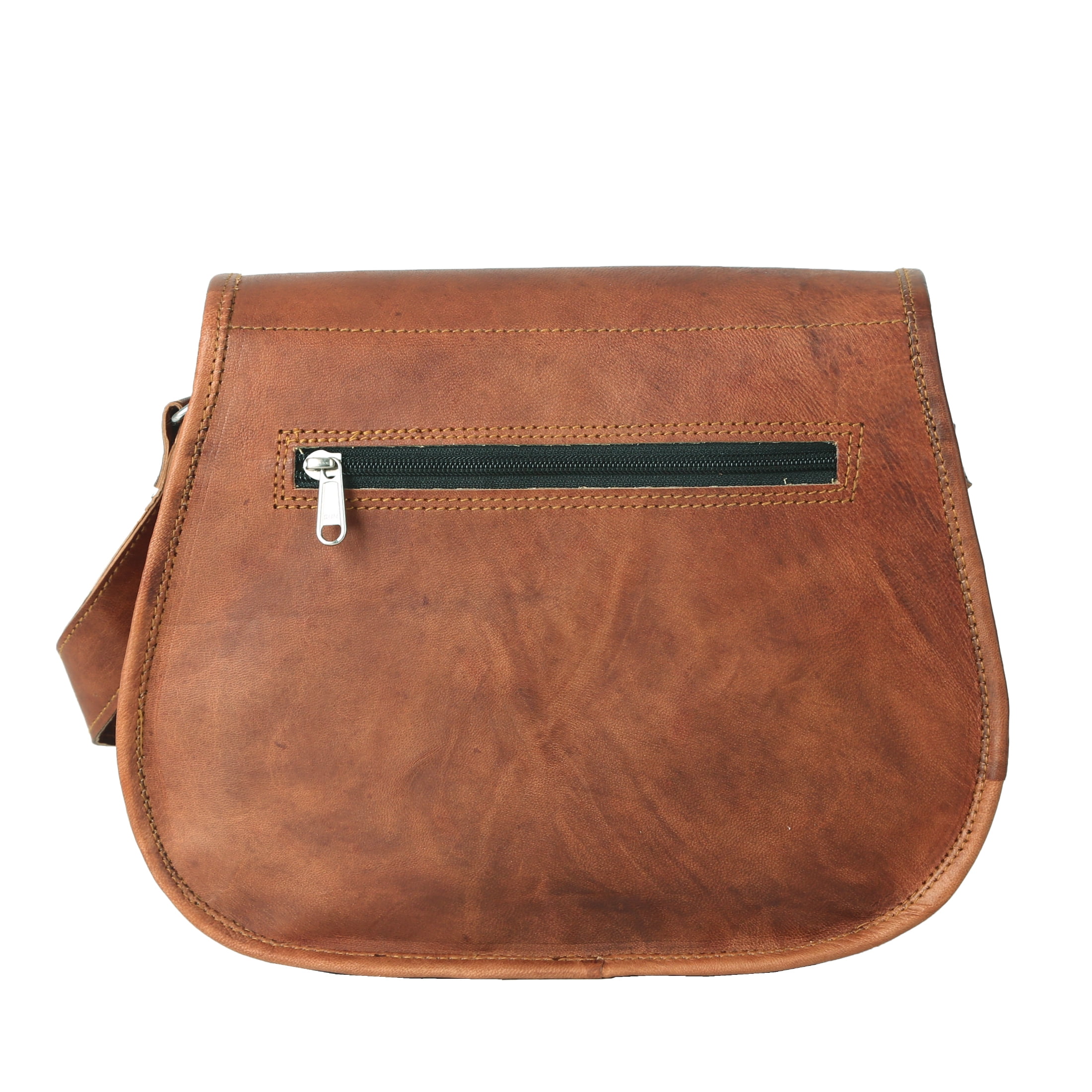 Leather Crossbody 12 Inch Shoulder Bag for Women, Tote Satchel Purse for Travel or Daily Use