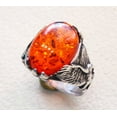 thumbnail image 6 of Baltic Amber Mans Ring, Eagle Baltic Amber ring, Silver Jewelry, 925 Silver Ring, Birthday Gift, Heavy Mens Ring, Arabic Design, Ottoman Style Ring, Christmas, Turkey Mens Signet Ring, 6 of 6