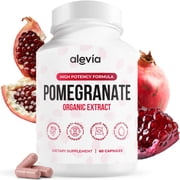 Alevia Organic Pomegranate Capsules 700mg – Pomegranate Fruit Extract Supplement – Organic Pomegranate Extract for Antioxidant, Heart & Energy Support – Ancient Wellness Formula – 60 Capsules
