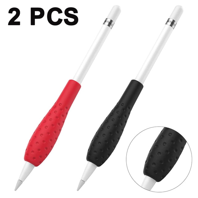 Paquete de 2 accesorios de funda con agarre de silicona compatibles con Apple Pencil 1.ª generación/2.ª generaciónNegro+Rojo Xemadio 222828-2