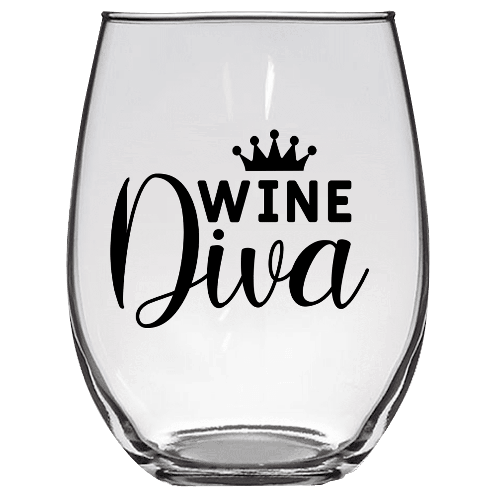 Wine Diva v2 Funny Wine Glass