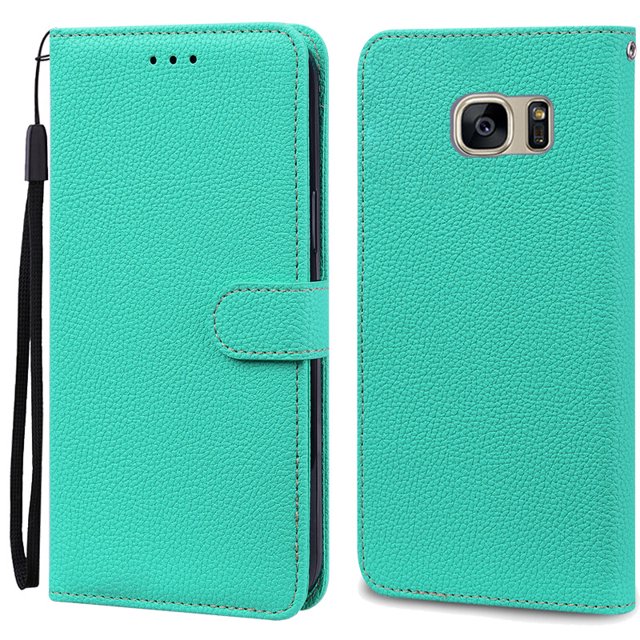 S7Edge Case For Samsung Galaxy S7 Case Leather Wallet On For Samsung S7 Edge Case Soft Flip Cover For Samsung S7 S 7 Edge Fundas Sky Blue For Samsung S7