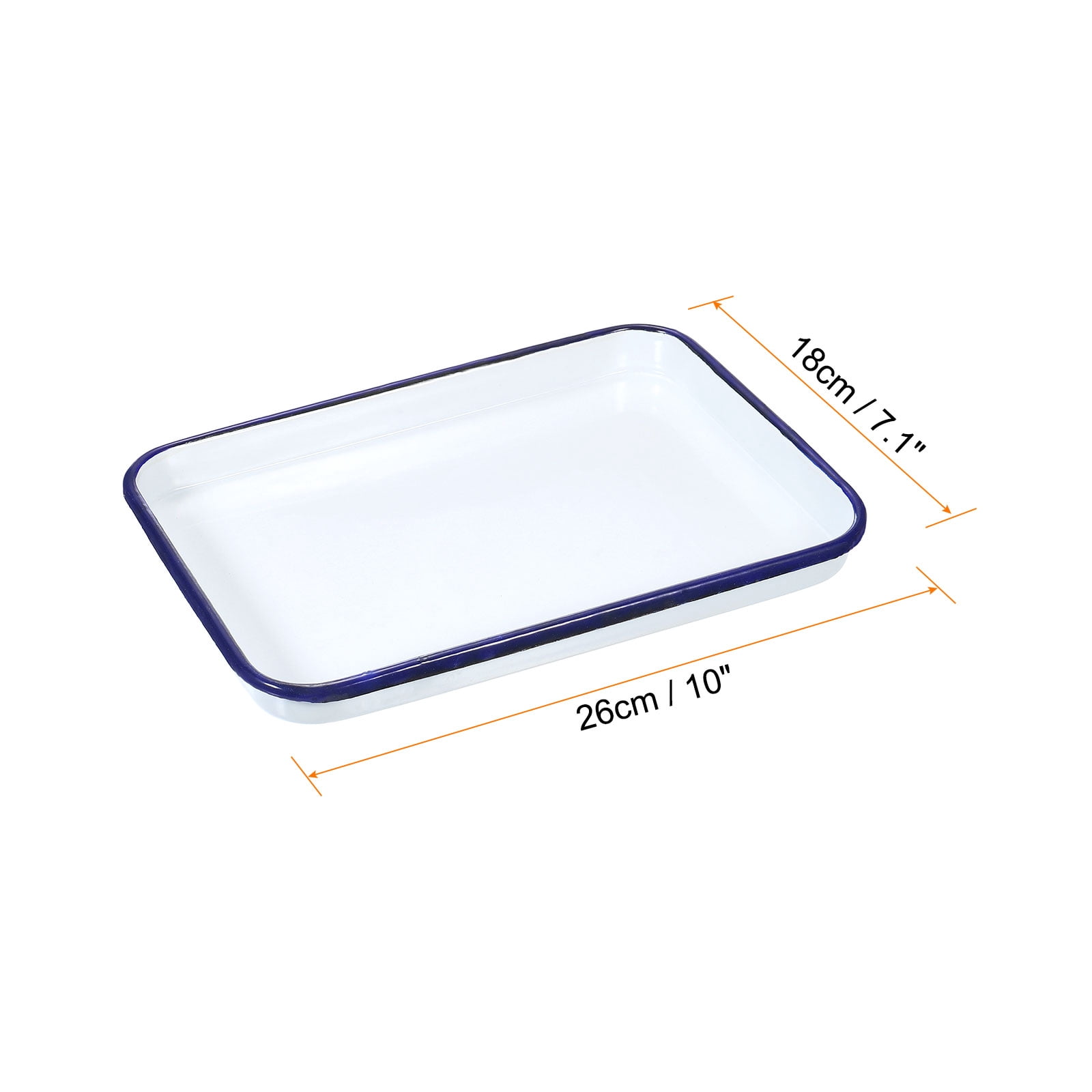 Uxcell Butcher Tray Palette 10" x 7.1" Metal Triple Enamel coated Rectangular Tray for Art Painting Color Mixing