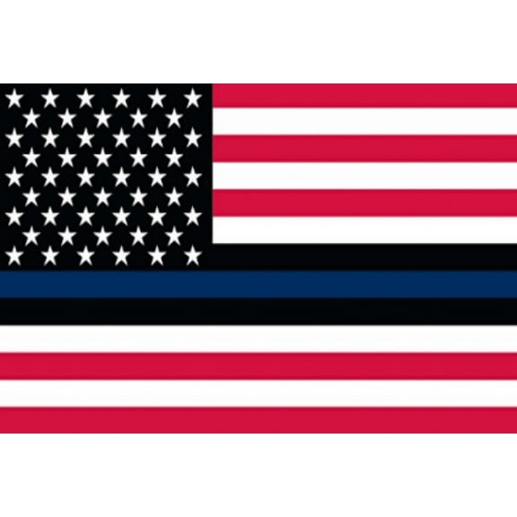 Blue Lives Matter Black White And Blue Line USA 3'X5' Flag Rough Tex® 68D Nylon