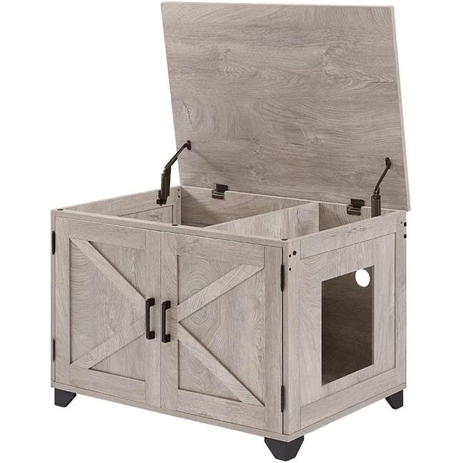 beeNbkks EV1027 Cat Litter Box Enclosure with Top Opening, Weathered