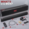 thumbnail image 7 of Pyle Home Theater Soundbar Speaker - Wave Base Streaming Tabletop Stand Mount TV Digital System with AUX/Digital Optical Audio Connector Jacks/USB Port, HDMI /ARC, Full Sound Reproduction, 7 of 7