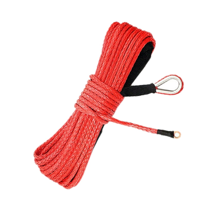1/4 Inch x 50 Feet 7700LBs Winch Line Cable Rope with Black Protecing Sleeve Fit for ATV UTV 