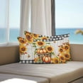 thumbnail image 5 of Outdoor Waterproof Pillow Covers Farm Fall Sunflower Pumpkin Leaves Throw Cushion Case，Retro Wood Board Buffalo Pillowcase for Bed,Sofa,Couch, Patio Furniture, 20x12 in, 2Pack Decorative Pillows, 5 of 9