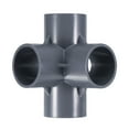 thumbnail image 3 of Uxcell 1 9/16" 6 Way Elbow Pipe Fittings UPVC, 1 Pack Joint Coupling Pipe Adapter, Gray, 3 of 5