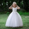 thumbnail image 5 of EnJoCho Children's Formal Dress Flower Girl Dress Applique Tulle Dresses Wedding Guest Communio𝗇 Birthday Par𝗍y Pageant Baptism Princess Gown, 5 of 8