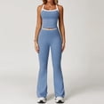 thumbnail image 1 of AEXTO Two Piece Color Block Womens Workout Sets Cross Back Tank Top Matching High Waist Wide Leg Leggings Sets Gym Outfits Activewear, 1 of 5