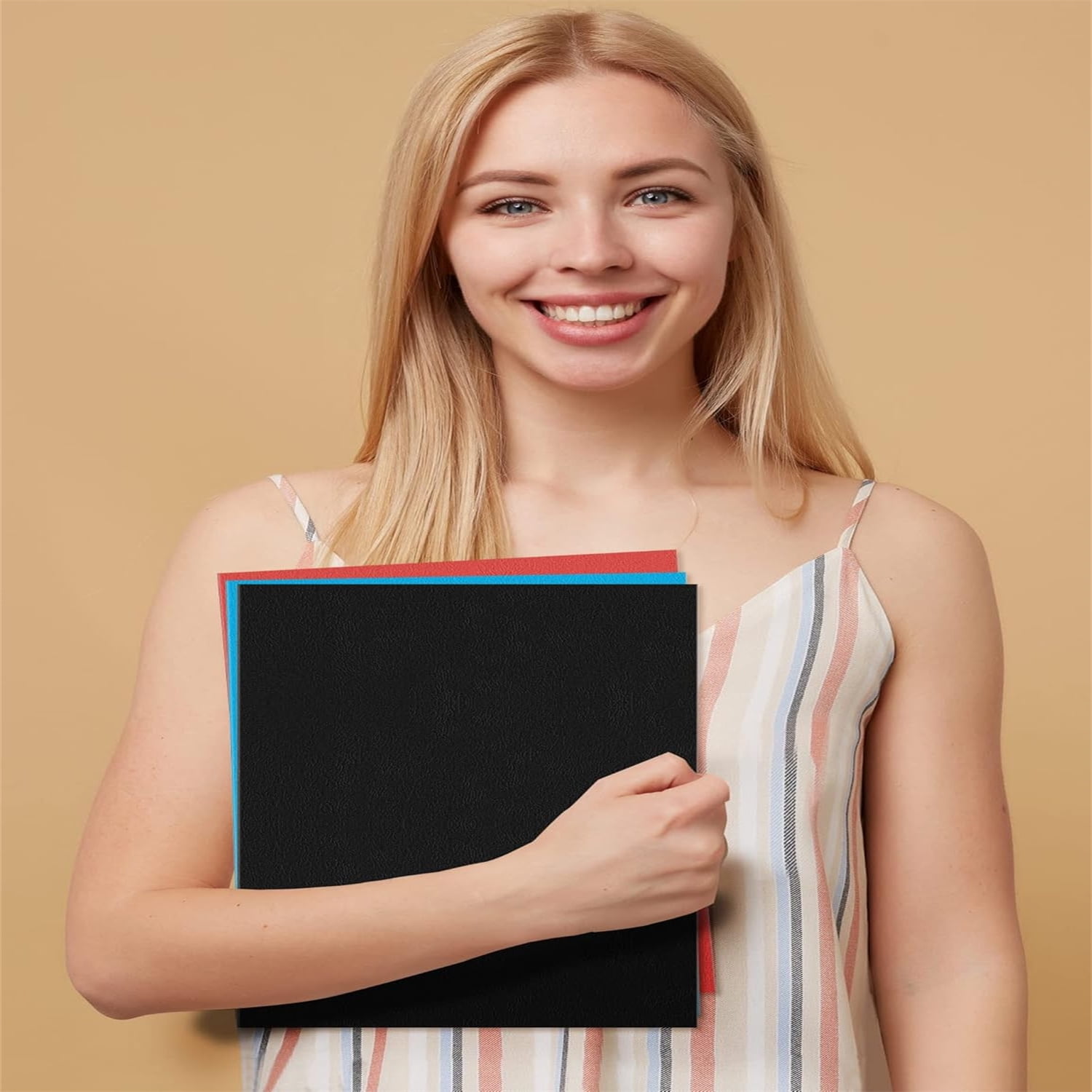 Folders with Pockets(125 Pack, Black), 2 Pocket Folders Fit Letter Size Paper, Paper File Folder for School Office Home Business