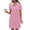 c01Pink, variant on JGGSPWM Women's Solid Dresses Short Sleeve V Neck Casual Summer Breathable Comfy Mini Shirt Dress with Pockets Purple M