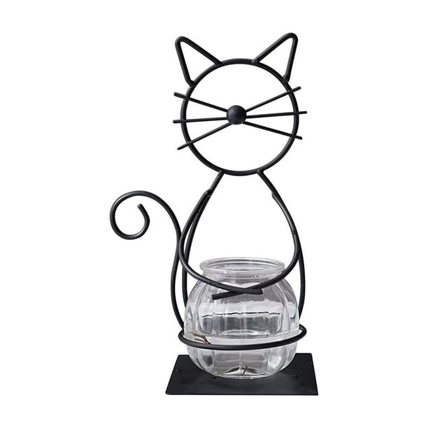 Jarrón de hierro para arreglos florales | Maceta hidropónica moderna para decoración del hogar | Centro de mesa para sala de estar y comedor | Jarrón de vidrio con marco de metal