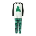 thumbnail image 2 of Spewahor Family Matching Pajamas Christmas Tree Print Long Sleeve Tops and Stretch Casual Plaid Pants Sleepwear, 2 of 10