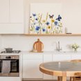 thumbnail image 6 of Blue Floral Wall Art Painting on Canvas, Yellow Flower Butterflies Country Plant Canvas Art Home Prints Wall Art Framed Modern Artwork for Living Room Bedroom Wall Decor 20x20in, 6 of 9