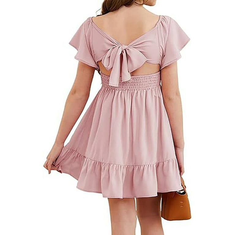 4/July Dresses for Girls 5-6 Size 5 Girls Summer Tie Back Dress Tween Kids off Shoulder Dresses Size 4 13 Years 4/July Dresses for Girls 5-6 Size 5 Girls Summer Tie Back Dress Tween Kids off Shoulder Dresses Size 4 13 Years