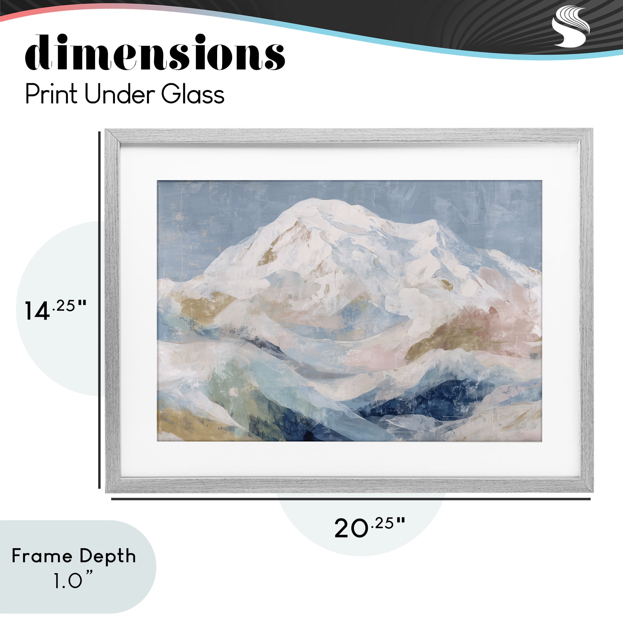 Stupell Industries Icy Mountain Range at Dusk Gray Framed Print Under Glass, design by Chromatic Storm Studio