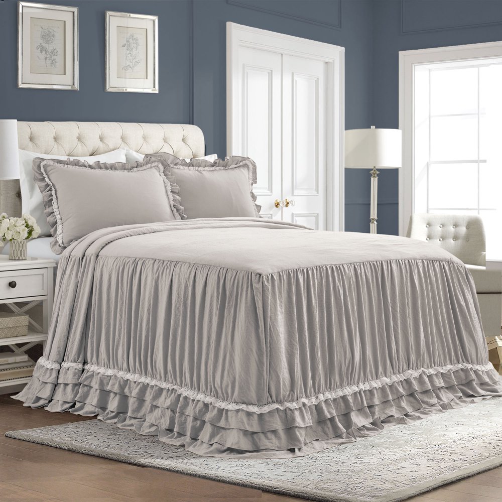 Lush Decor Ella Shabby Chic Ruffle Lace Polyester Bedspread, King