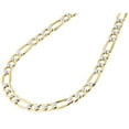 thumbnail image 3 of Mens Real 10K Yellow Gold Diamond Cut Figaro Chain 6.50mm Necklace 28 Inch, 3 of 6