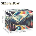 thumbnail image 5 of Yayeee Collapsible Storage Bin with Lid Fabric Closet Decorative Basket with Handles, Evening Mountain Road, 5 of 7