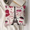 thumbnail image 3 of Throw Pillow Case Abstract for Girl Teenagers with Kiss Lips Patch Badges Paris Eiffel Tower Pillow Cushion Cover Square Pillowcase, 3 of 5