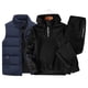 thumbnail image 2 of Conjunto de chándal para hombre, sudadera con capucha y media cremallera, chaleco impermeable de plumas y pantalones de chándal, conjunto de 3 piezas, ropa informal cálida de invierno 2023, 2 of 4