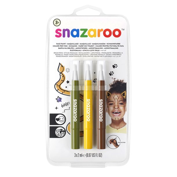 Snazaroo Face Painting Brush Pen Set, Jungle