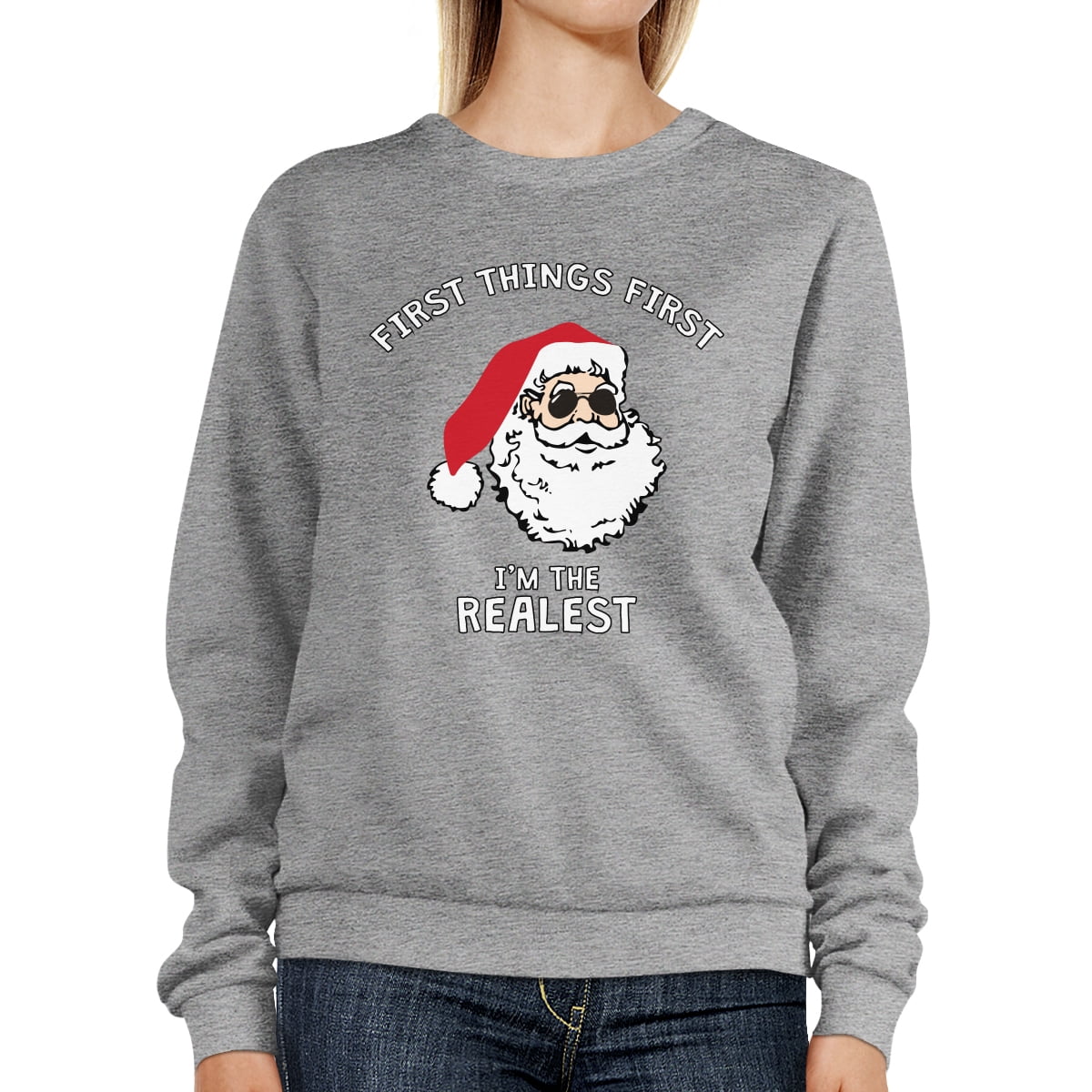 Details about   Realest Santa Sweatshirt Funny Christmas Pullover Fleece Sweater 