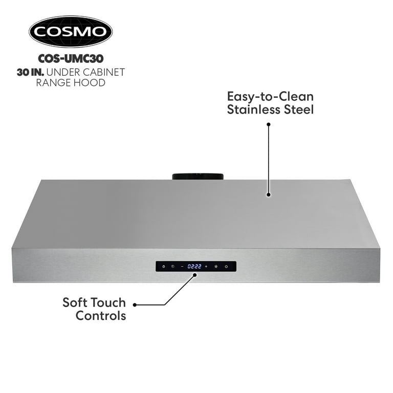 UMC30, 30″ Under Cabinet Stainless Steel Range Hood with Digital Touch  Controls