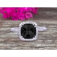 thumbnail image 3 of 2.05 Carat Cushion Cut Black Diamond Moissanite Engagement Ring on 10k White Gold, 3 of 6