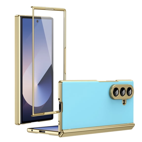 Sanwo for Samsung Galaxy Z Fold8 Ultra Case with Built-in Screen Protector, Full Hinge Protection Hard PC Shockproof Slim Cover, Iceblue