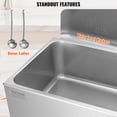 thumbnail image 4 of VEVOR Commercial Food Warmer 19QT Bain Marie 1200W Electric Buffet Warmer Steam Table Food Warmer Countertop Stainless Steel Food Warmer Wet or Dry Use for Parties, Catering and Restaurant, 4 of 9