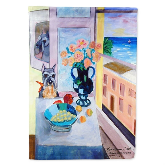 Schnauzer Flag Canvas House Size