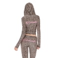 thumbnail image 4 of Forever 21 Women's Leopard Print Zip-Up Hoodie, Dramatic Embroidery for Cozy Everyday Layering & Going Out, XS, 4 of 6