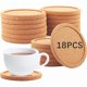 thumbnail image 1 of wonima02 18 Pcs Cork Coasters with Lip，Absorbent Drink Coaster with Grooved Round Edge ，Non-Slip、 Heat-Resistant、 Suitable for Mugs, Glasses, Coffee Coasters for Home Tabletop Decoration, 1 of 1