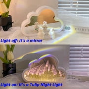 BITOUSHI 20 Flower Tulip Cloud Lamp, DIY Tulip Cloud Mirror Night Lights for Bedroom, Creative Gift for Teen Girls, Couple, Friends, Children - Purple
