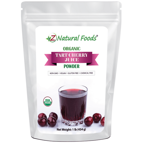 Z Natural Foods Organic Tart Cherry Juice Powder, Superfood Powder Designed to Promote Quality Sleep, Ideal for Juice, Smoothies, and Recipes, Non-GMO, Vegan, Gluten-Free, Kosher, 1 lb.