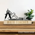 thumbnail image 5 of Craftnamesign Custom Wooden Math Teacher Desk Name Plate, Mathematician Metal Nameplate for desk, 5 of 5