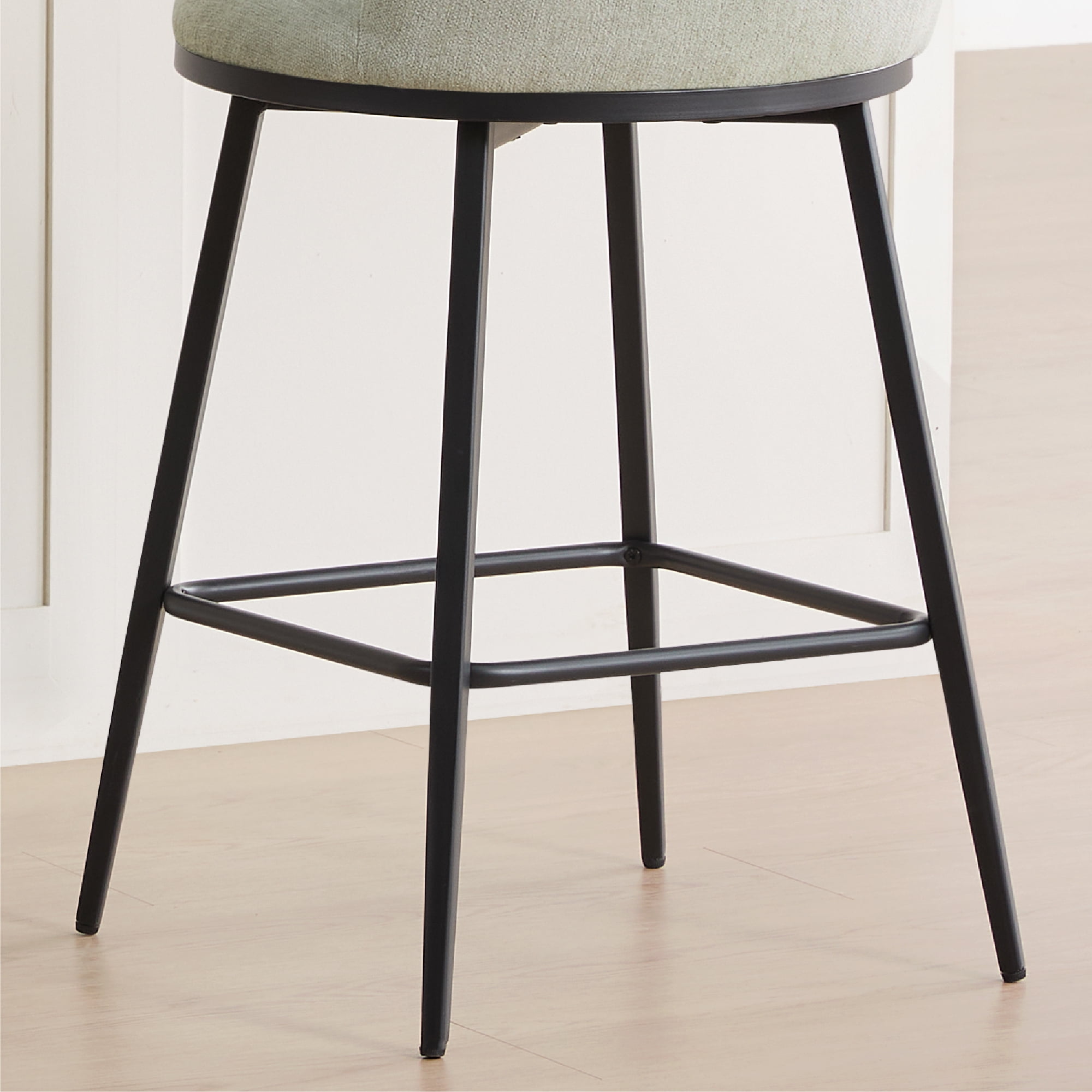 Spruce & Spring Counter Height Swivel Bar Stool with Metal Frame Set of 2, Light