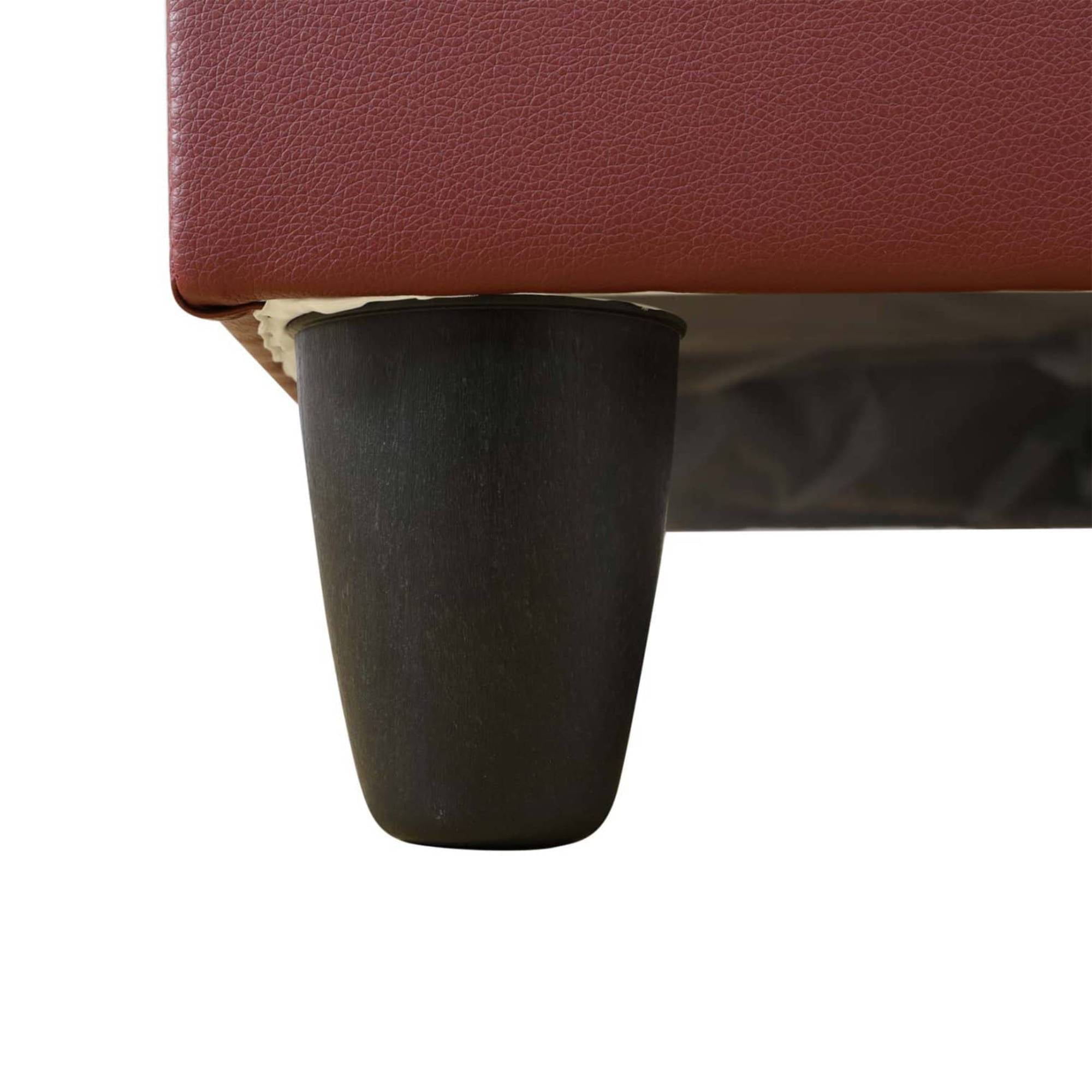 Leather Storage Ottoman, Folding Foot Stool with Storage Button Tufted Ottoman Bench for Living Room,Red