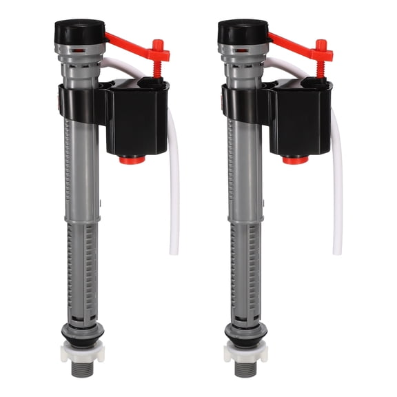 2 Set Toilet Fill Valve Replacement Kit, Universal Quiet and Fast Stop Toilet Leaks Repair Kit, Height Adjustable Fill Valve Hardware for Tank and Bowl Water Control, Black