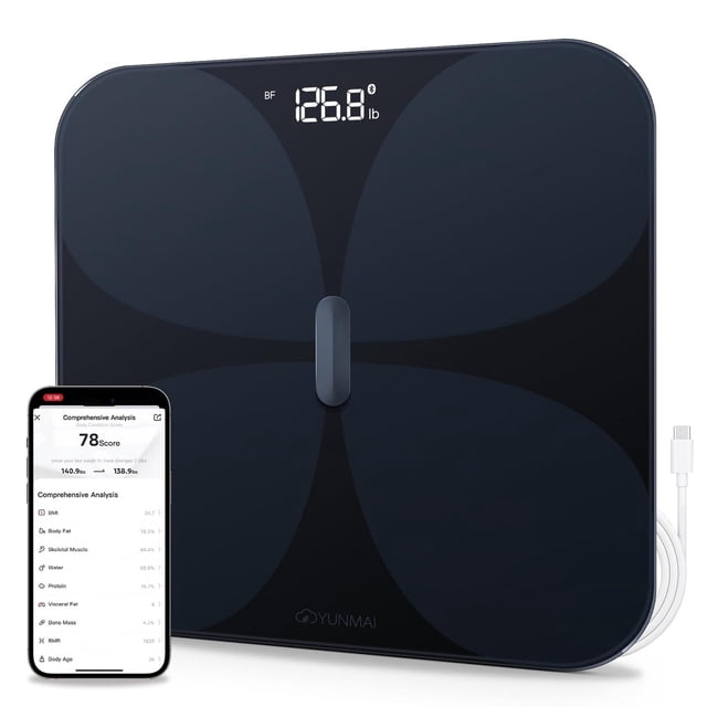 Báscula Inteligente Yunmai para Peso Corporal, Báscula Digital de Baño con IMC, Grasa Corporal, Masa
